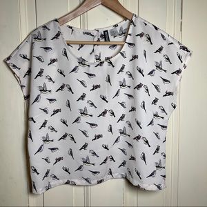 H&M Bird Pattern Blouse